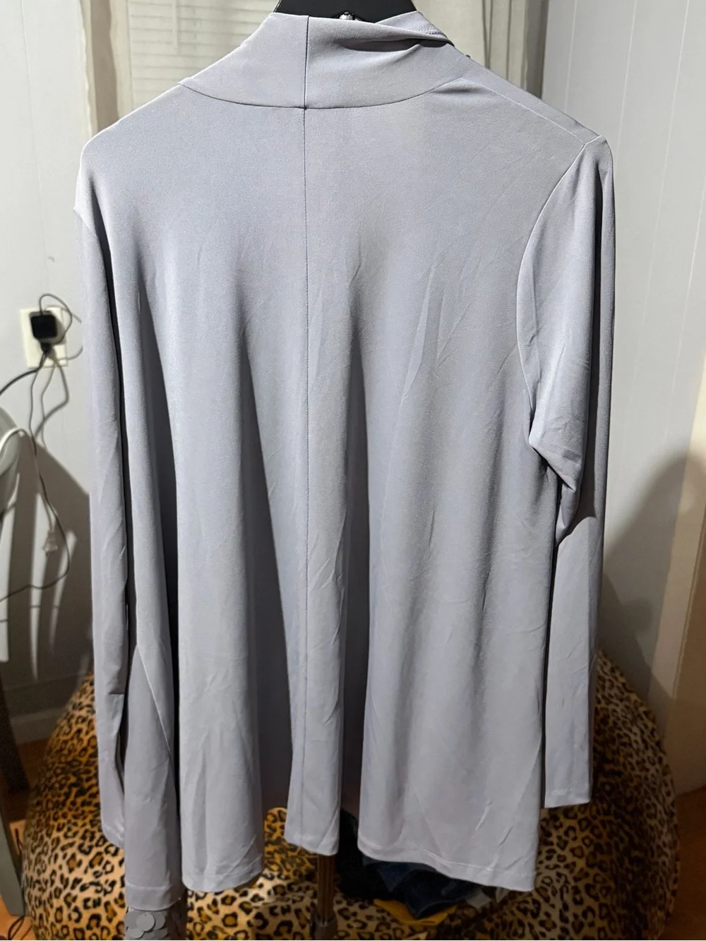 Susan Graver Occasions Liquid Knit Cardigan with Paillette Trim M/L a618798